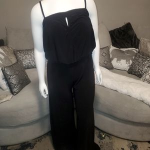 Donuts Inc black Peek hole spaghetti strap jumpsuit- large